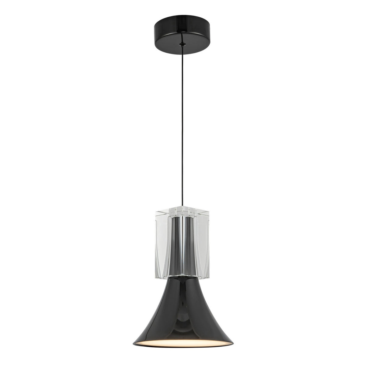 Mini-suspension Floe Noir brillant / Cristal transparent – Kuzco Lighting