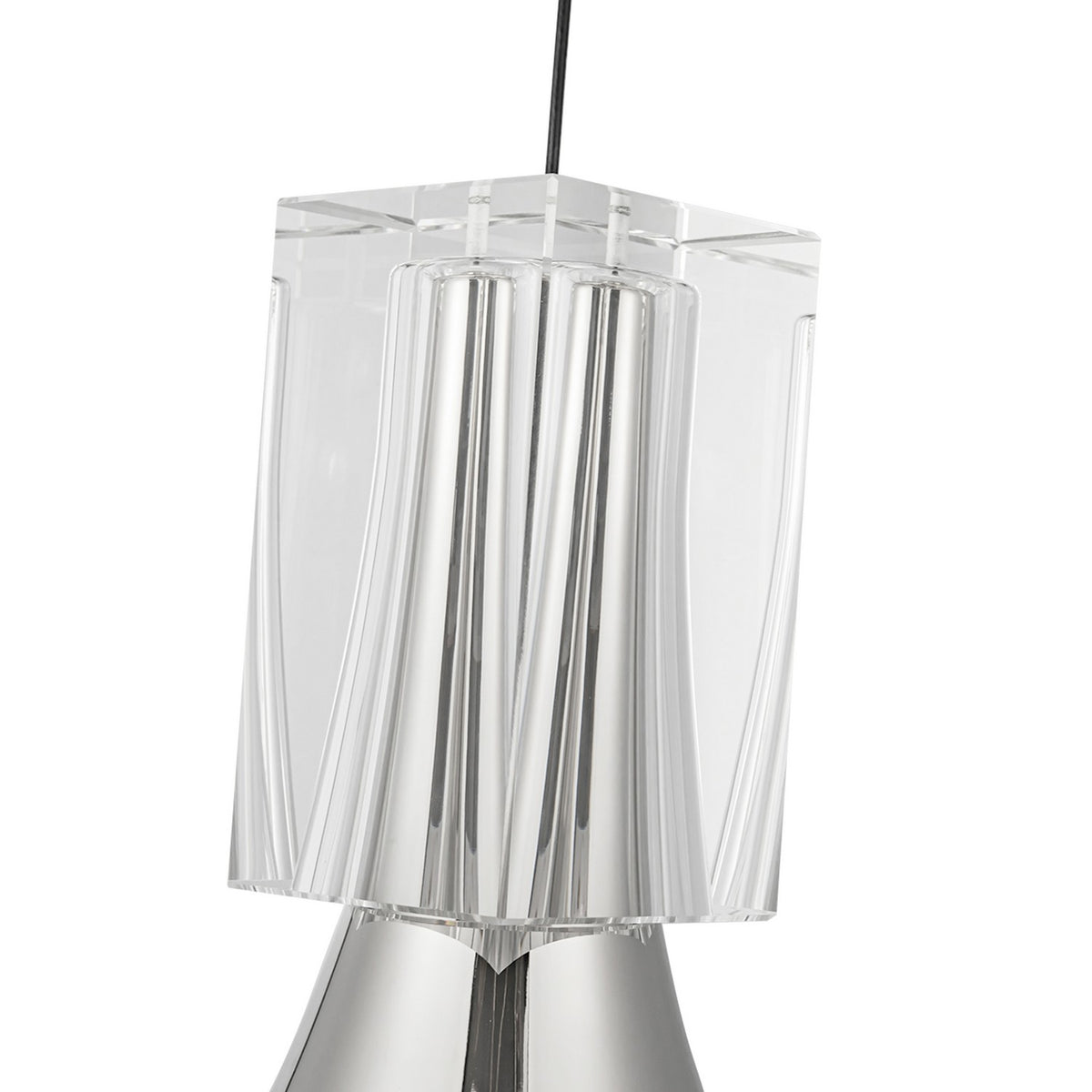 Mini-suspension Floe Nickel poli / Cristal transparent – vue 5