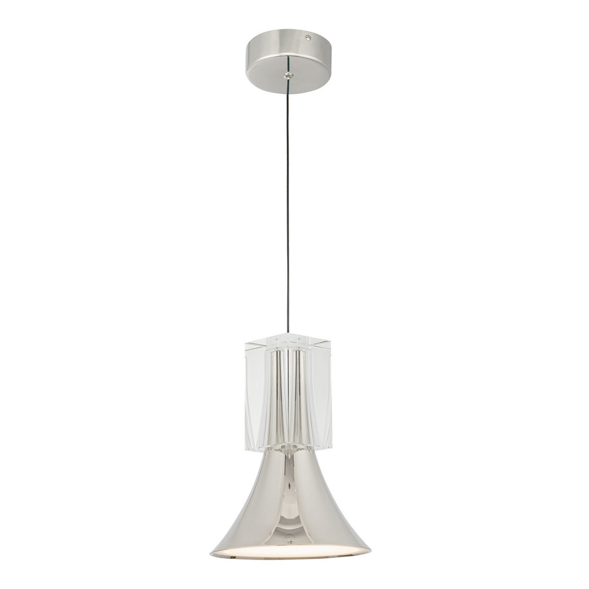 Mini-suspension Floe Nickel poli / Cristal transparent – Kuzco Lighting