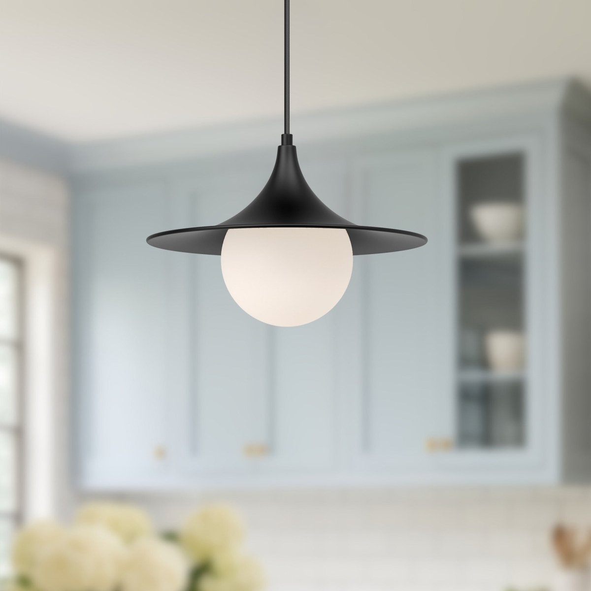 Suspension Fuji - Noir mat 12 1/2" by Alora Lighting | Luminaires & cie