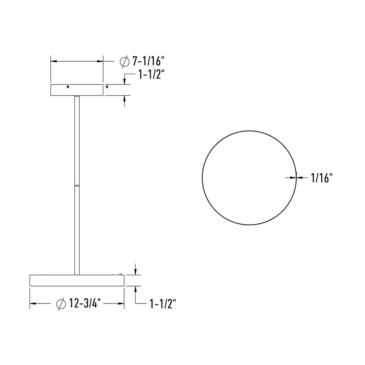 Suspension Fusion Noir, 12" – vue 2