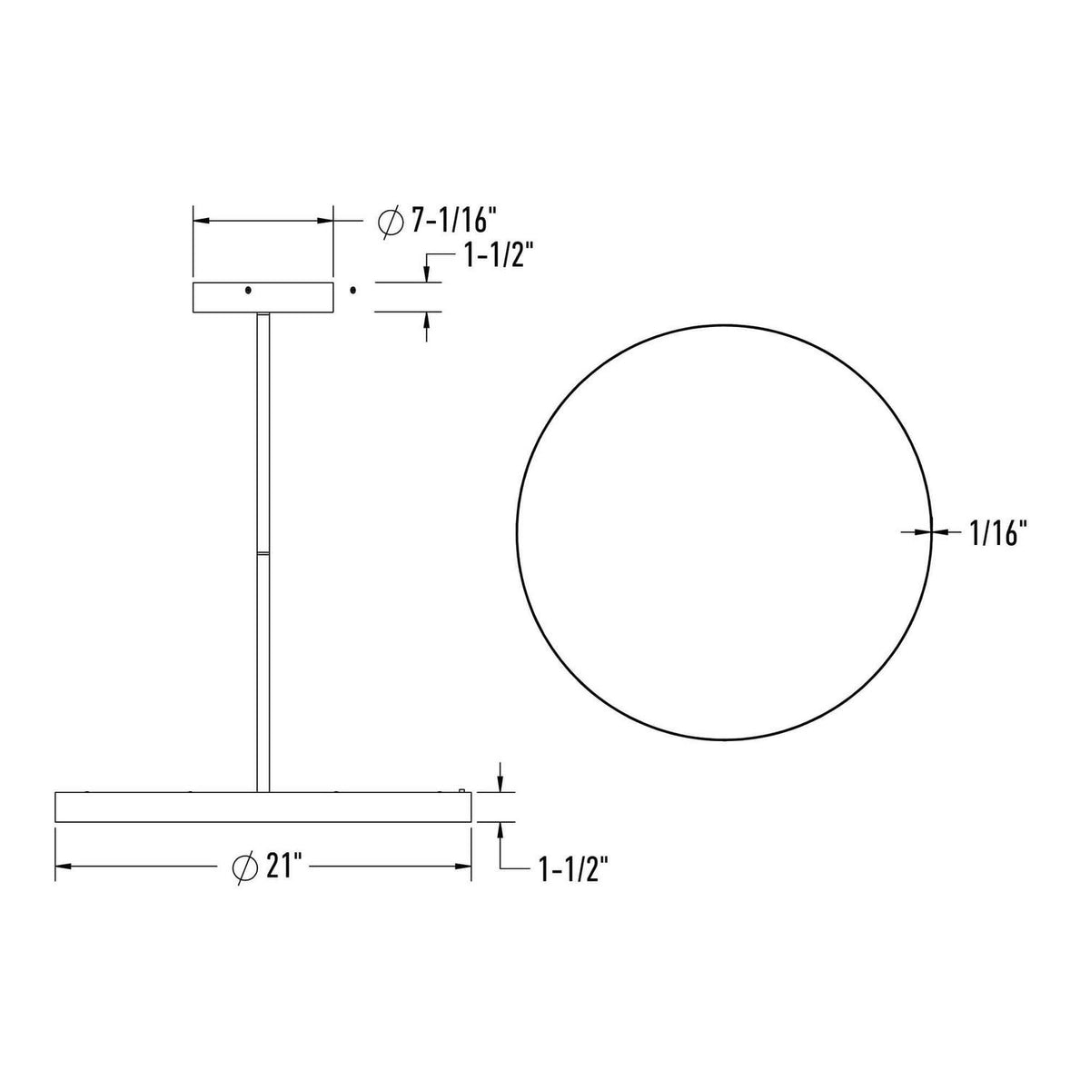 Suspension Fusion Noir, 21" – vue 2
