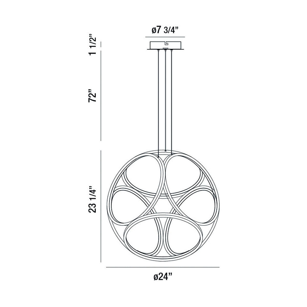 Suspension Glenview 24" – vue 2