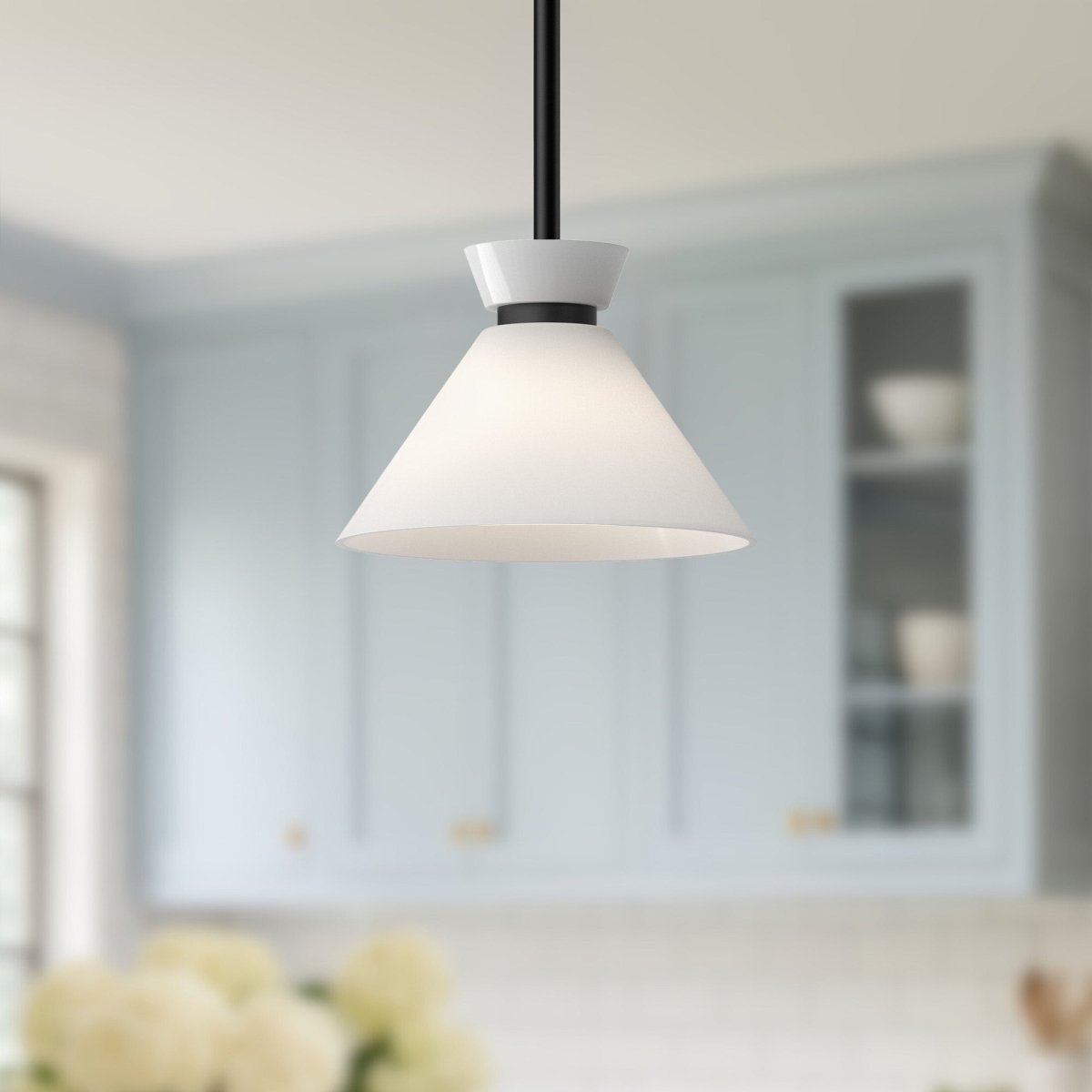 Suspension Halston - Noir mat 8" by Alora Lighting | Luminaires & cie