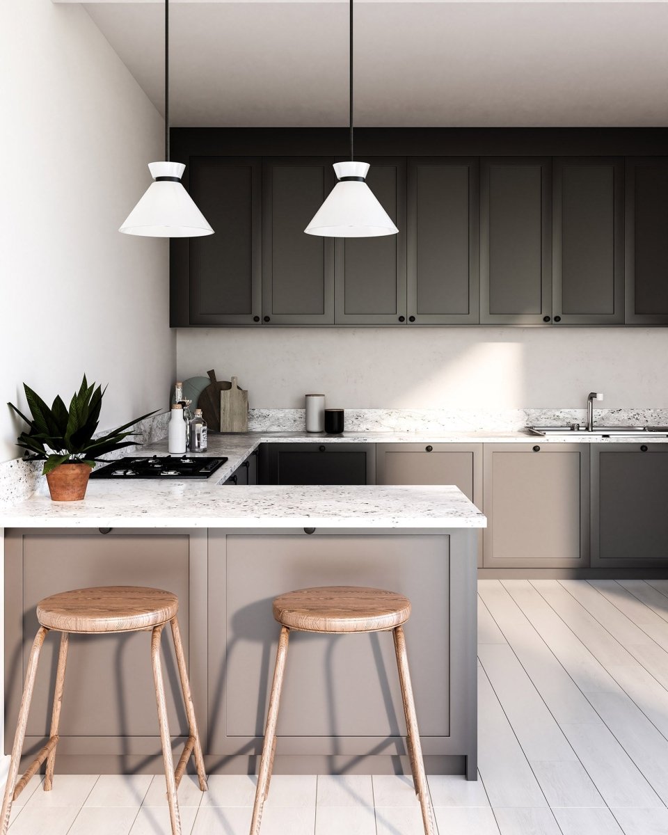 Suspension Halston - Noir mat 8" by Alora Lighting | Luminaires & cie