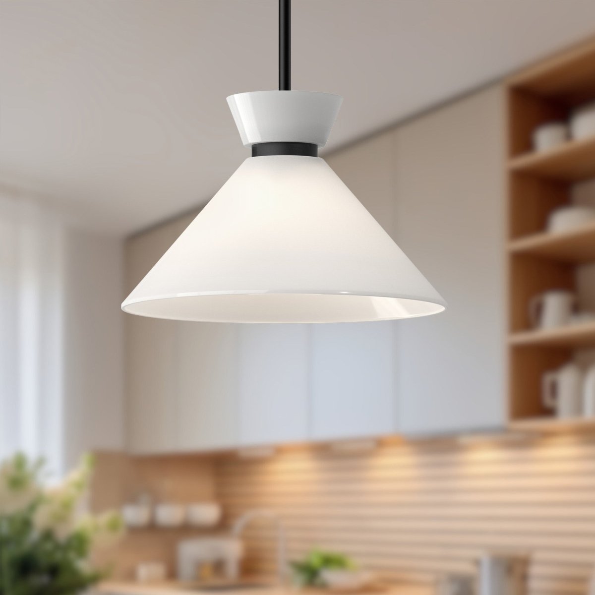 Suspension Halston - Noir mat 14 1/8" by Alora Lighting | Luminaires & cie