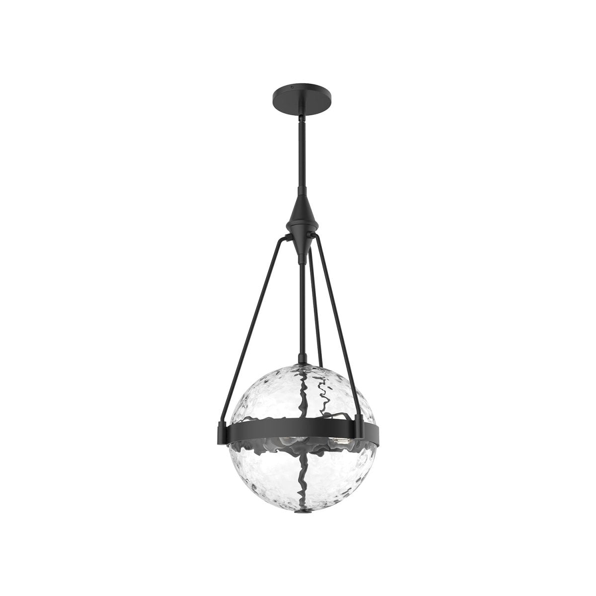 Suspension Harmony - Noir mat Verre à eau claire 13 1/2" by Alora Lighting | Luminaires & cie