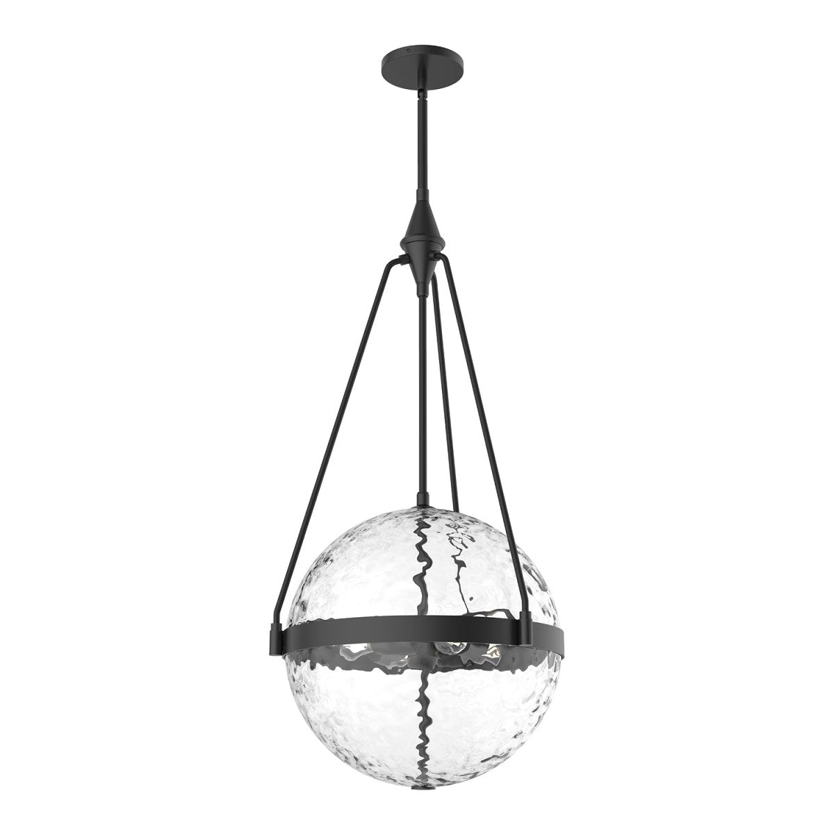 Suspension Harmony - Noir mat Verre à eau claire 17 1/2" by Alora Lighting | Luminaires & cie