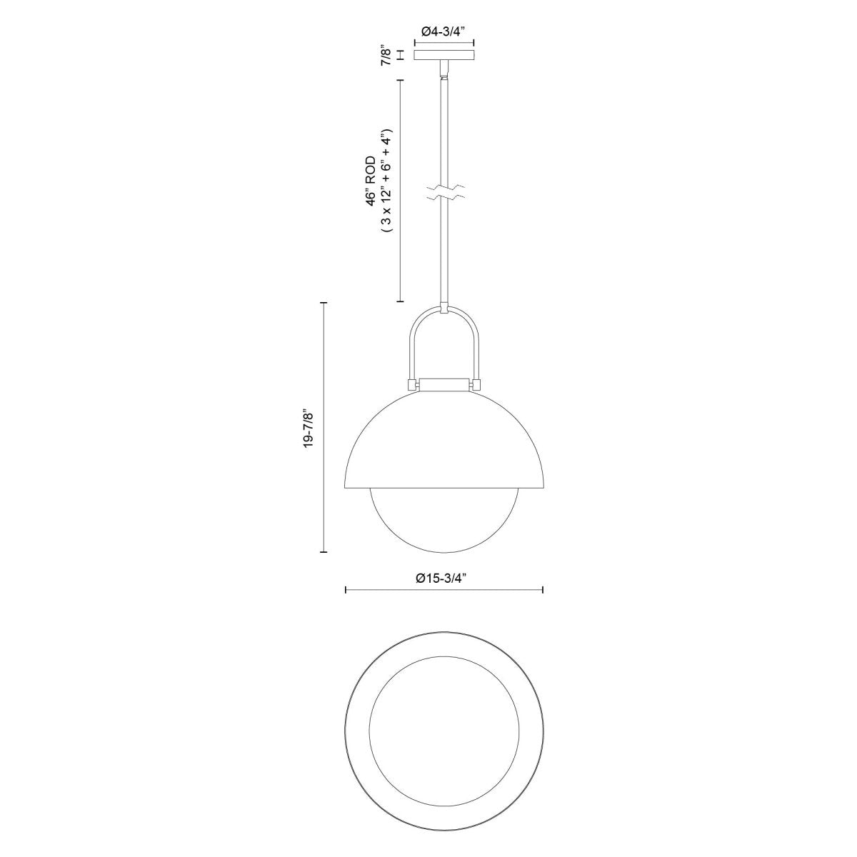 Suspension Harper - Or vieilli Verre d'opale by Alora Lighting | Luminaires & cie