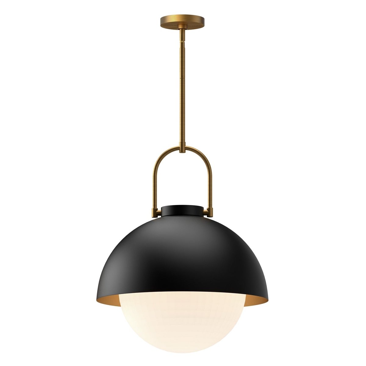 Suspension Harper - Noir mat Verre d'opale by Alora Lighting | Luminaires & cie