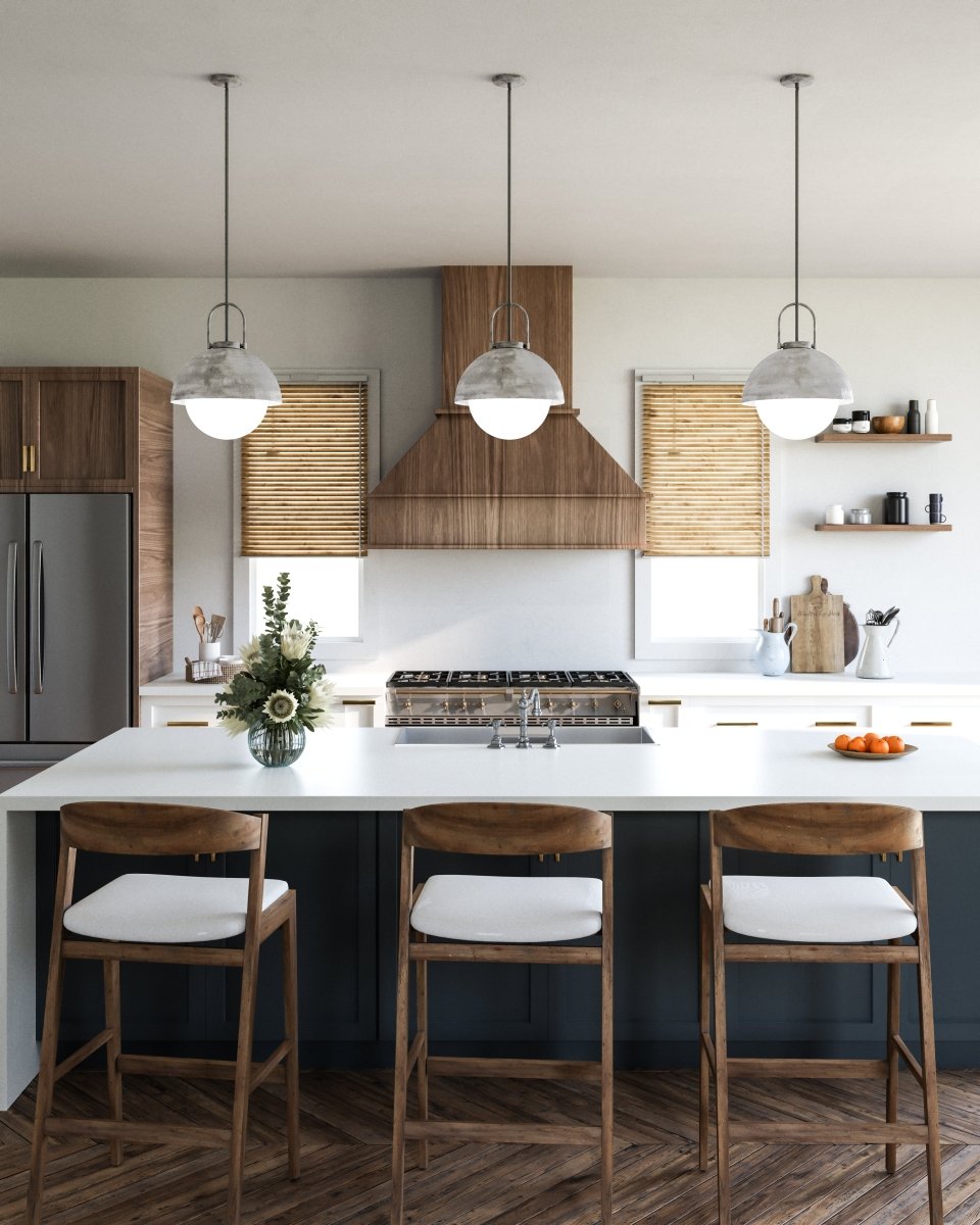 Suspension Harper - Acier Verre d'opale by Alora Lighting | Luminaires & cie