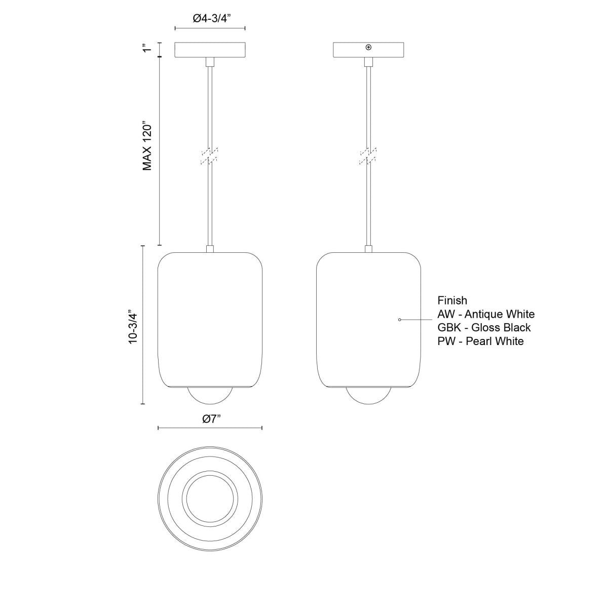Suspension Hayden - Blanc antique by Kuzco Lighting | Luminaires & cie