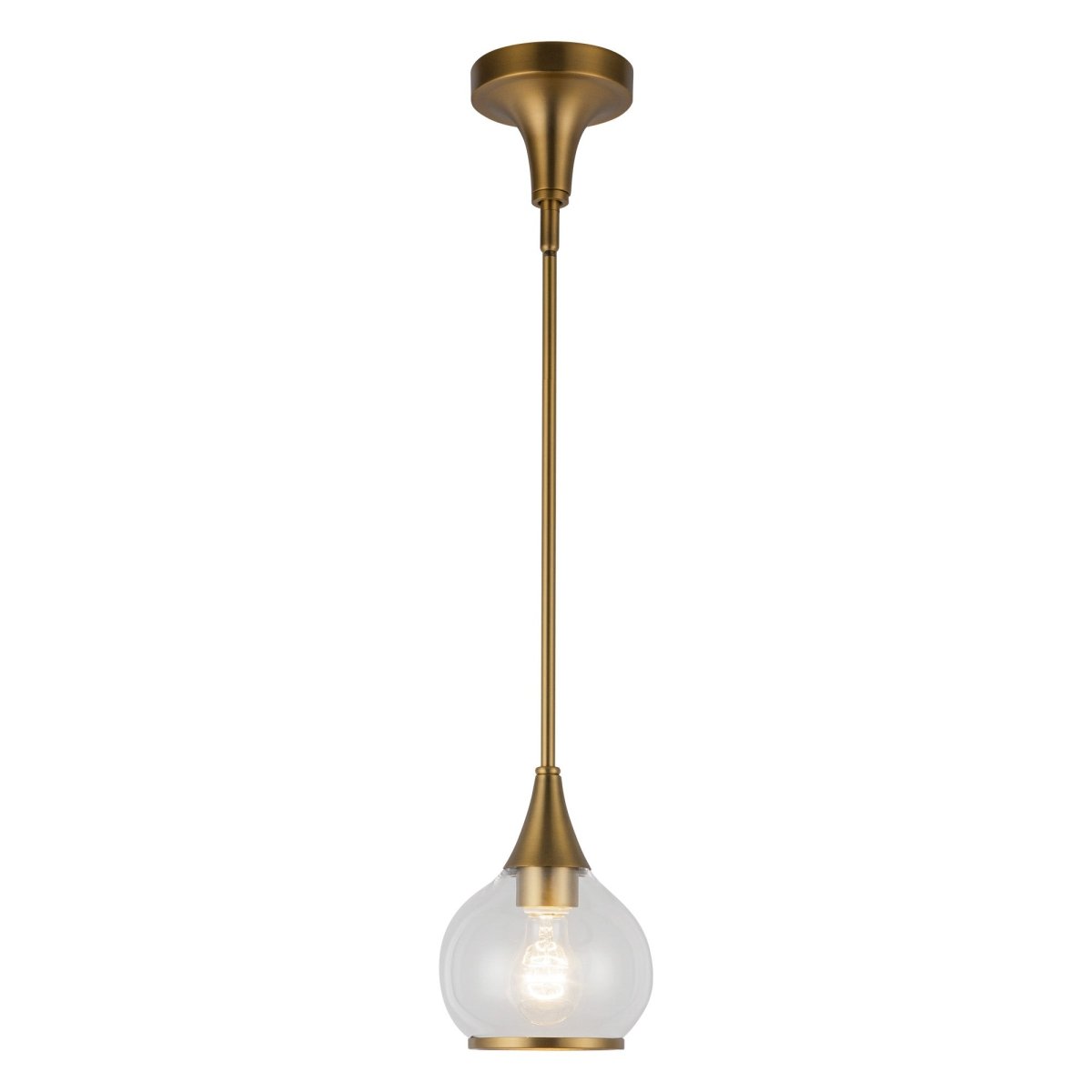 Suspension Hazel - Or vieilli Verre clair 6 5/8" by Alora Lighting | Luminaires & cie