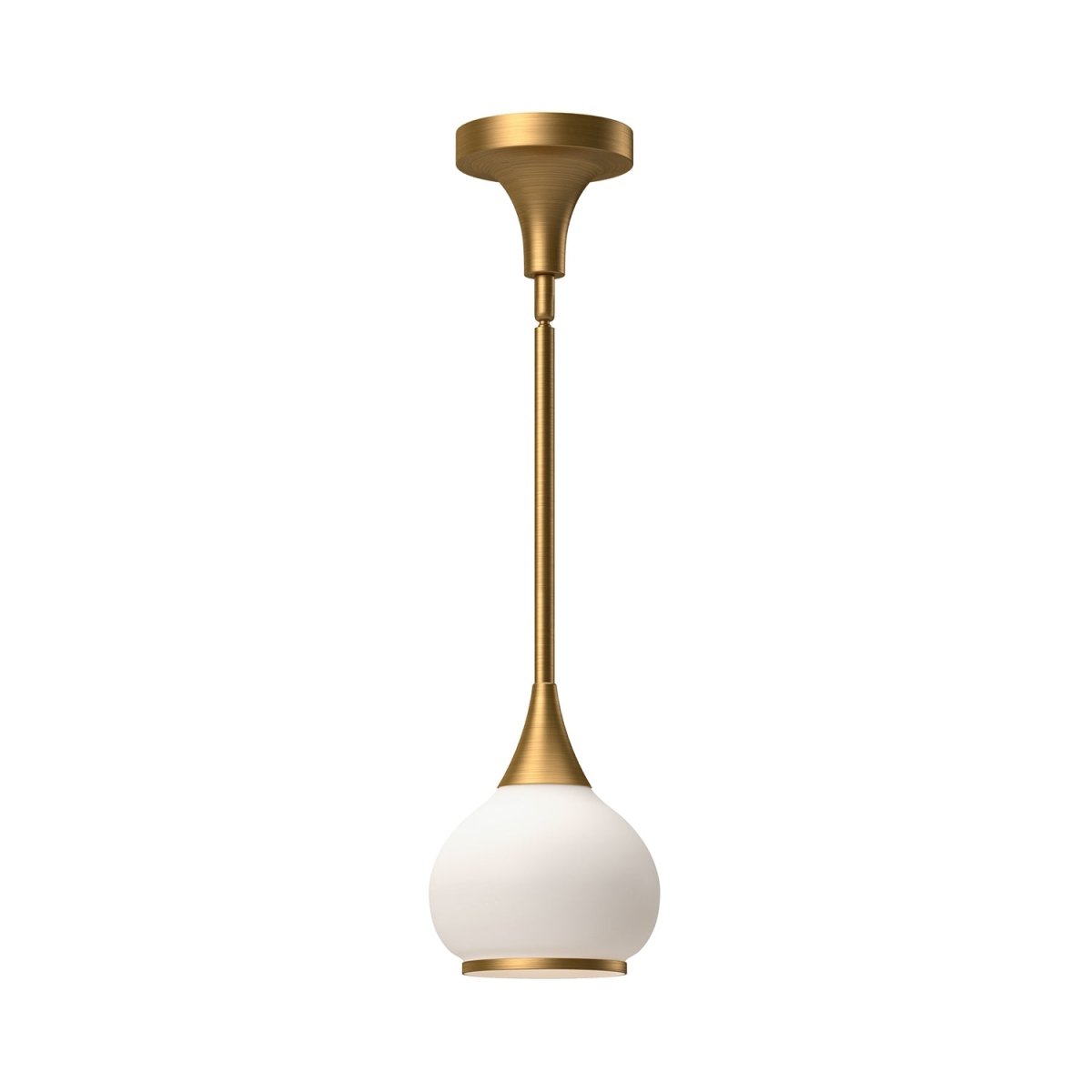 Suspension Hazel - Or vieilli Verre opal 6 5/8" by Alora Lighting | Luminaires & cie