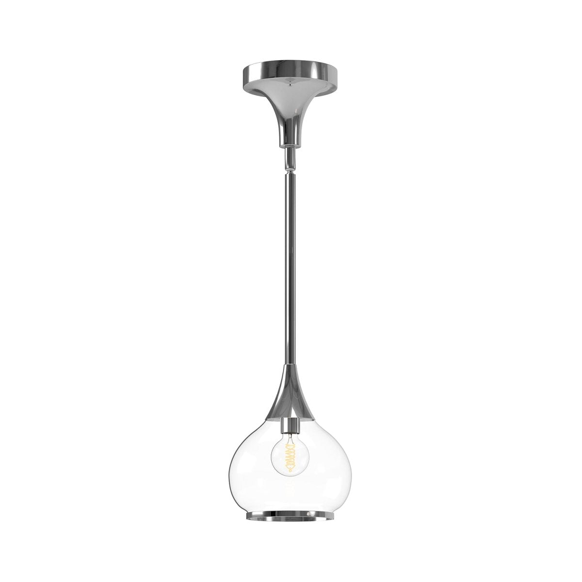 Suspension Hazel - Chrome Verre clair 6 5/8" by Alora Lighting | Luminaires & cie
