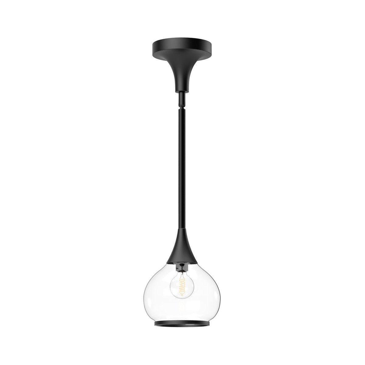 Suspension Hazel - Noir mat Verre clair 6 5/8" by Alora Lighting | Luminaires & cie