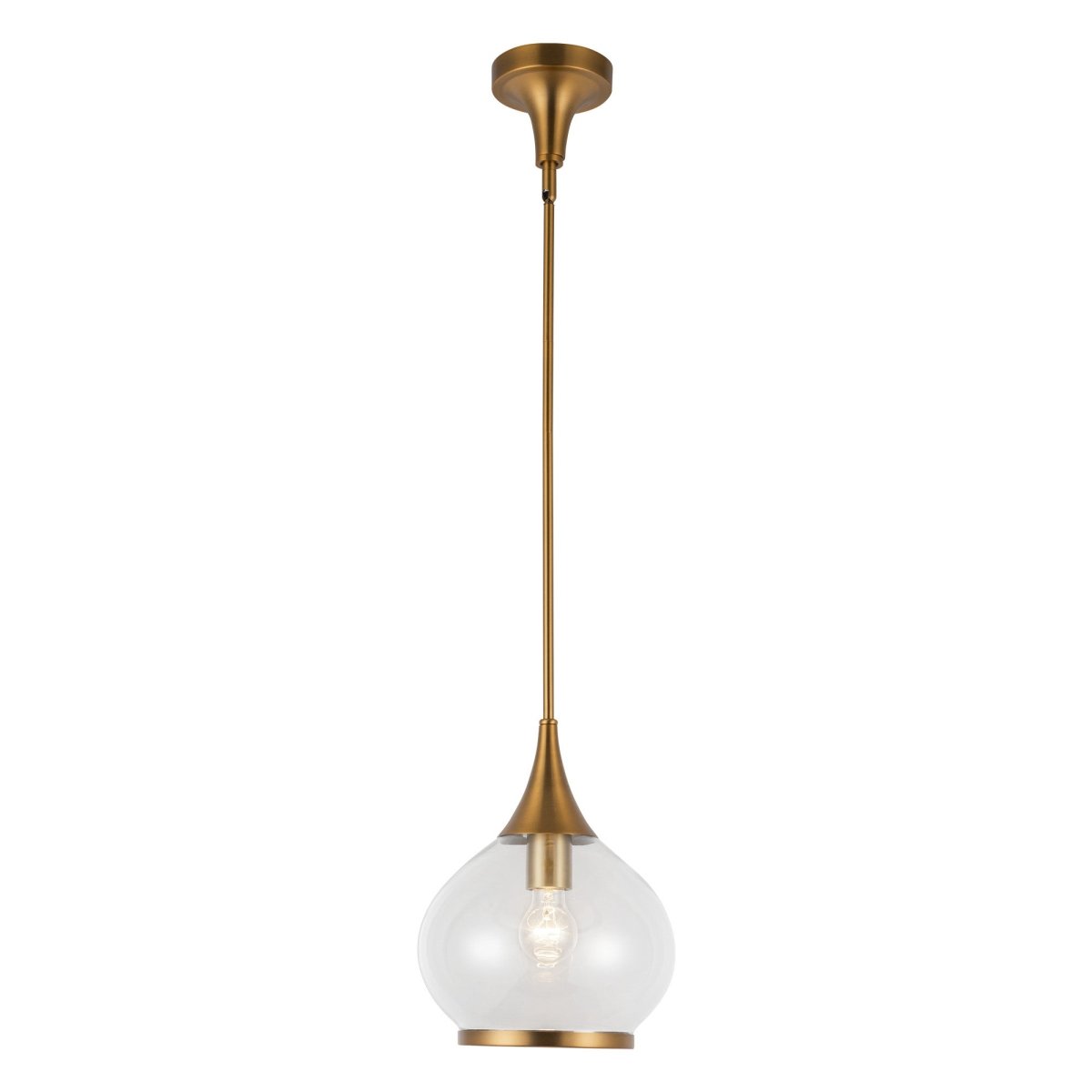 Suspension Hazel - Or vieilli Verre clair 10 1/8" by Alora Lighting | Luminaires & cie