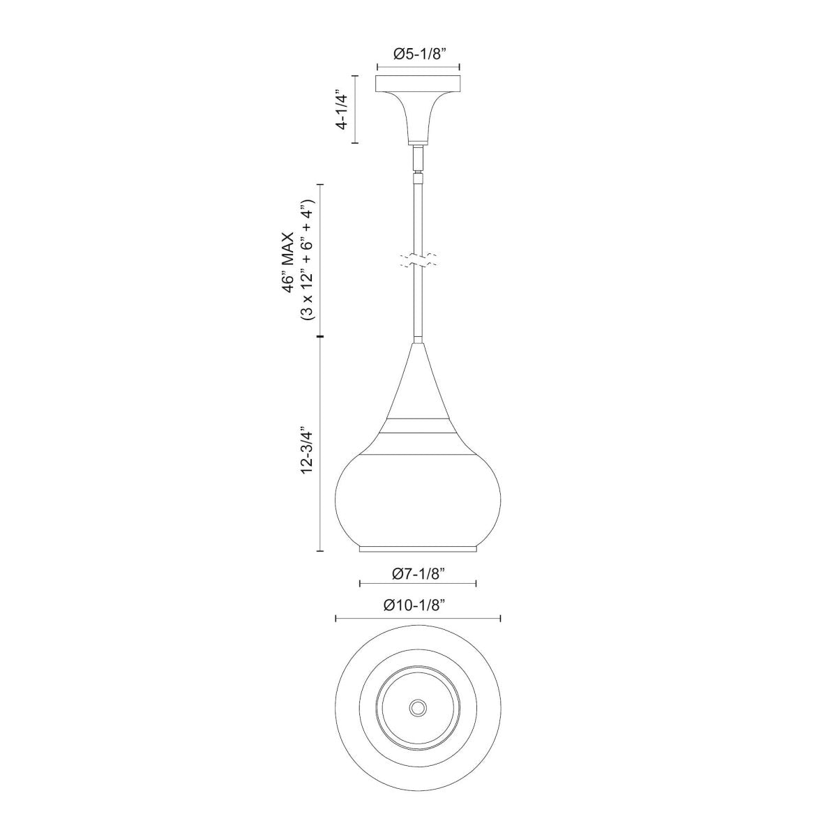 Suspension Hazel - Or vieilli Verre clair 10 1/8" by Alora Lighting | Luminaires & cie
