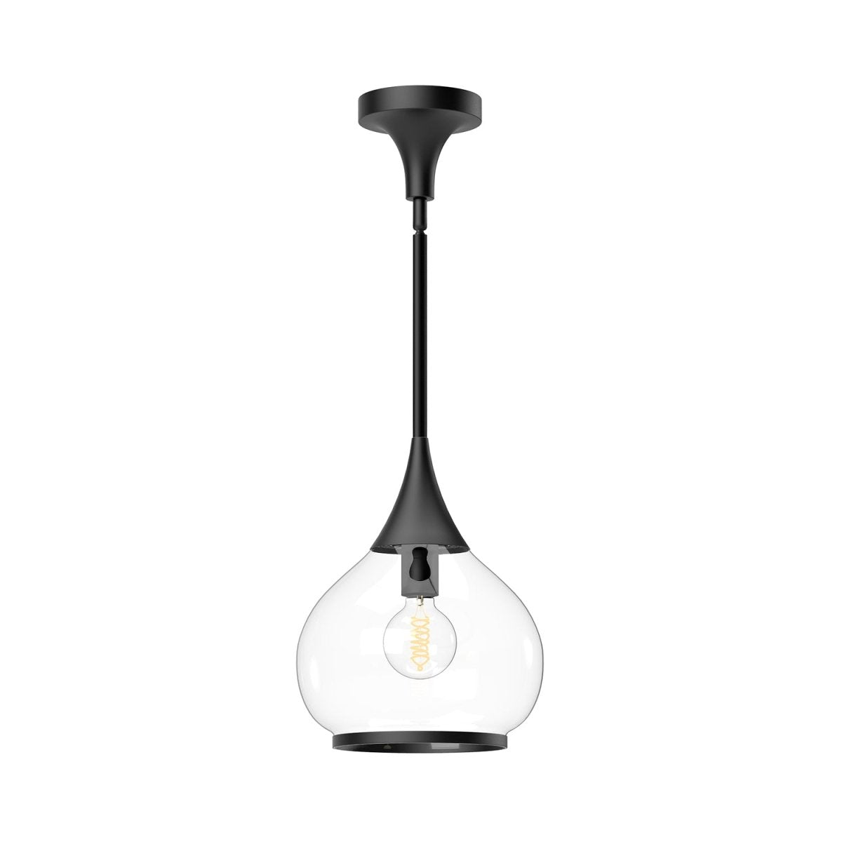 Suspension Hazel - Noir mat Verre clair 10 1/8" by Alora Lighting | Luminaires & cie