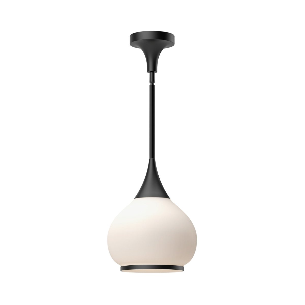 Suspension Hazel - Noir mat Verre opal 10 1/8" by Alora Lighting | Luminaires & cie