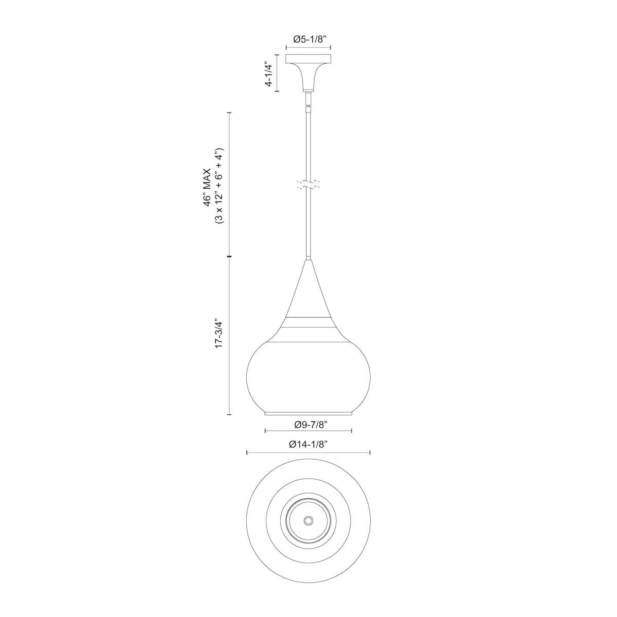 Suspension Hazel - Or vieilli Verre clair 14 1/8" by Alora Lighting | Luminaires & cie