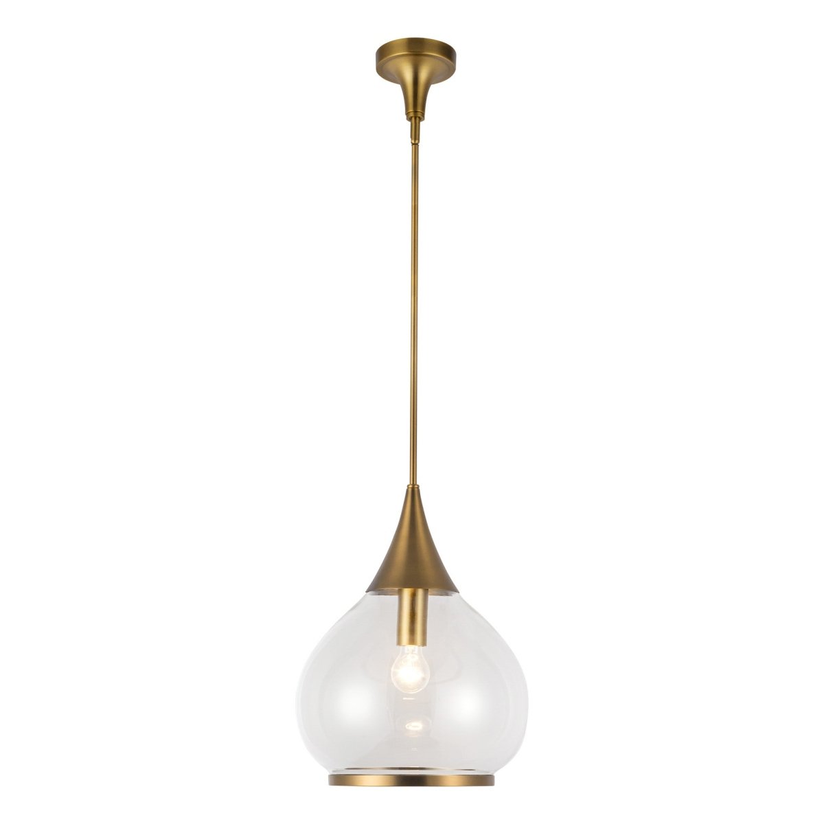 Suspension Hazel - Or vieilli Verre clair 14 1/8" by Alora Lighting | Luminaires & cie