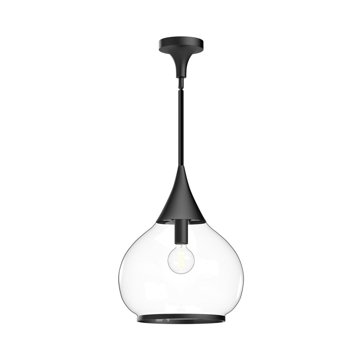 Suspension Hazel - Noir mat Verre clair 14 1/8" by Alora Lighting | Luminaires & cie