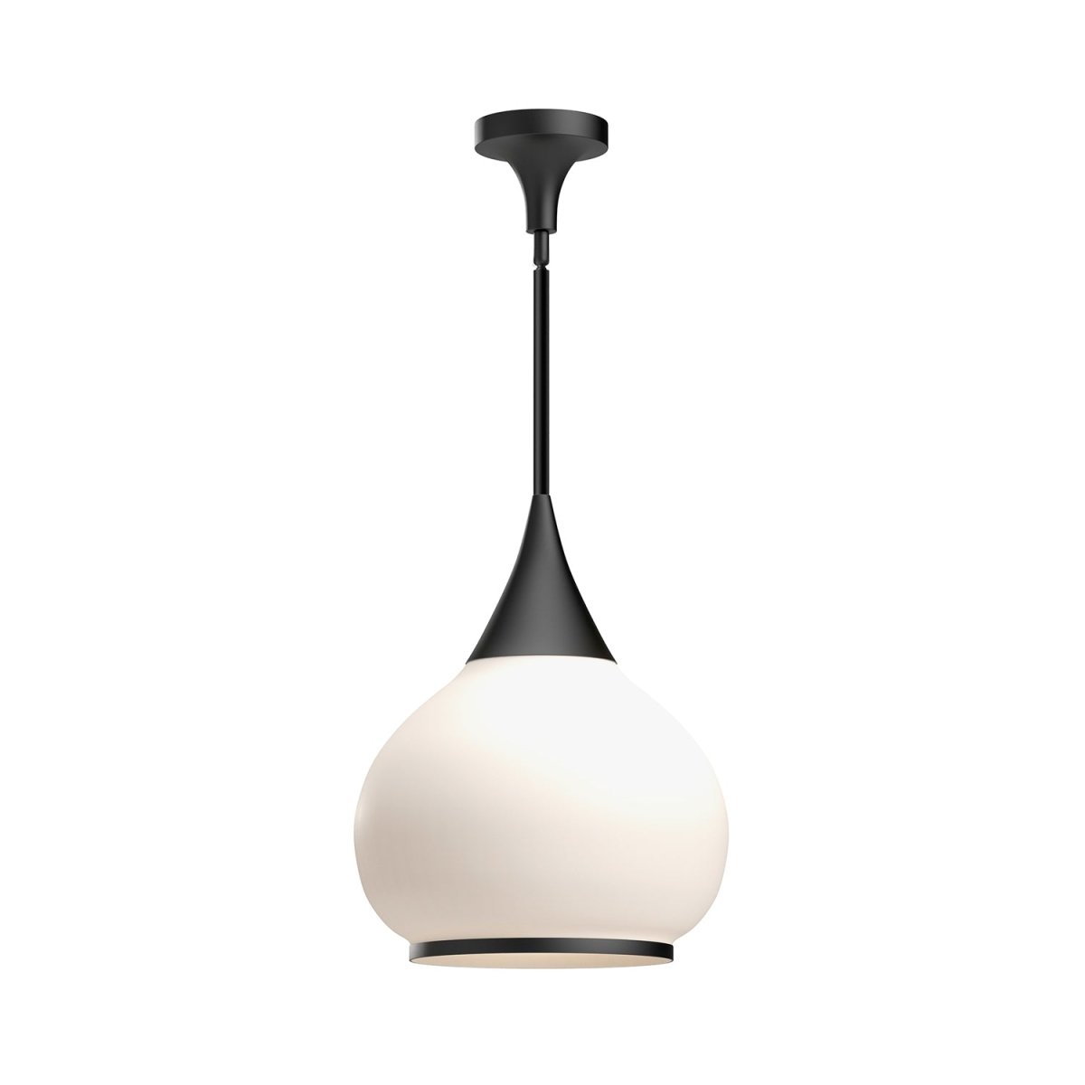 Suspension Hazel - Noir mat Verre opal 14 1/8" by Alora Lighting | Luminaires & cie