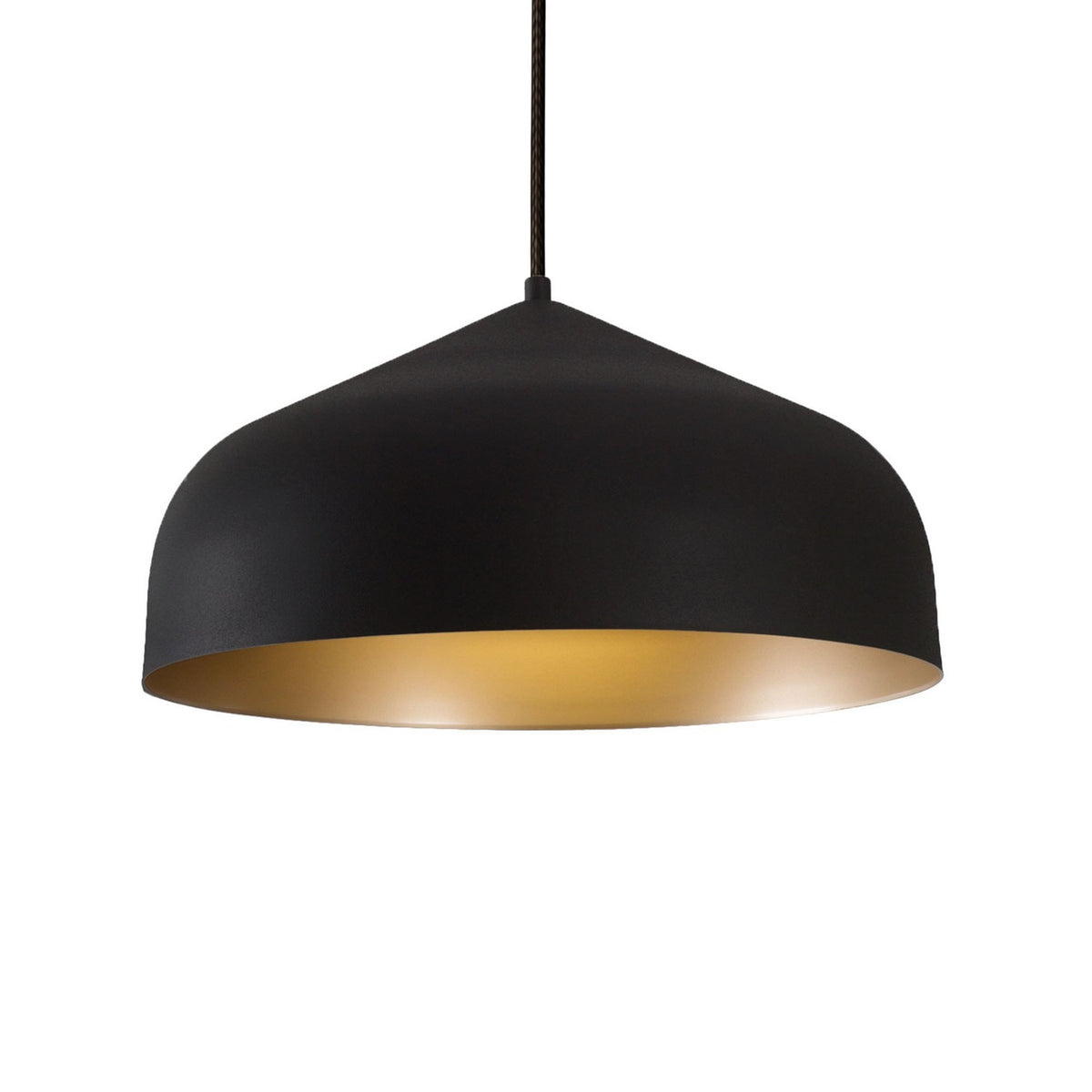 Suspension Helena Noir / Or, Revêtement texturé – Kuzco Lighting