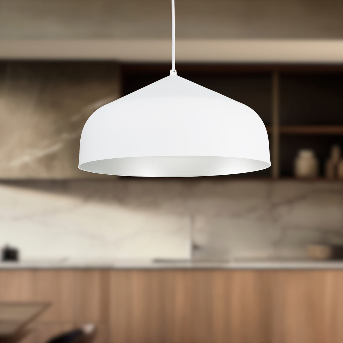 Suspension Helena Blanc / Argent, Revêtement texturé – vue 3