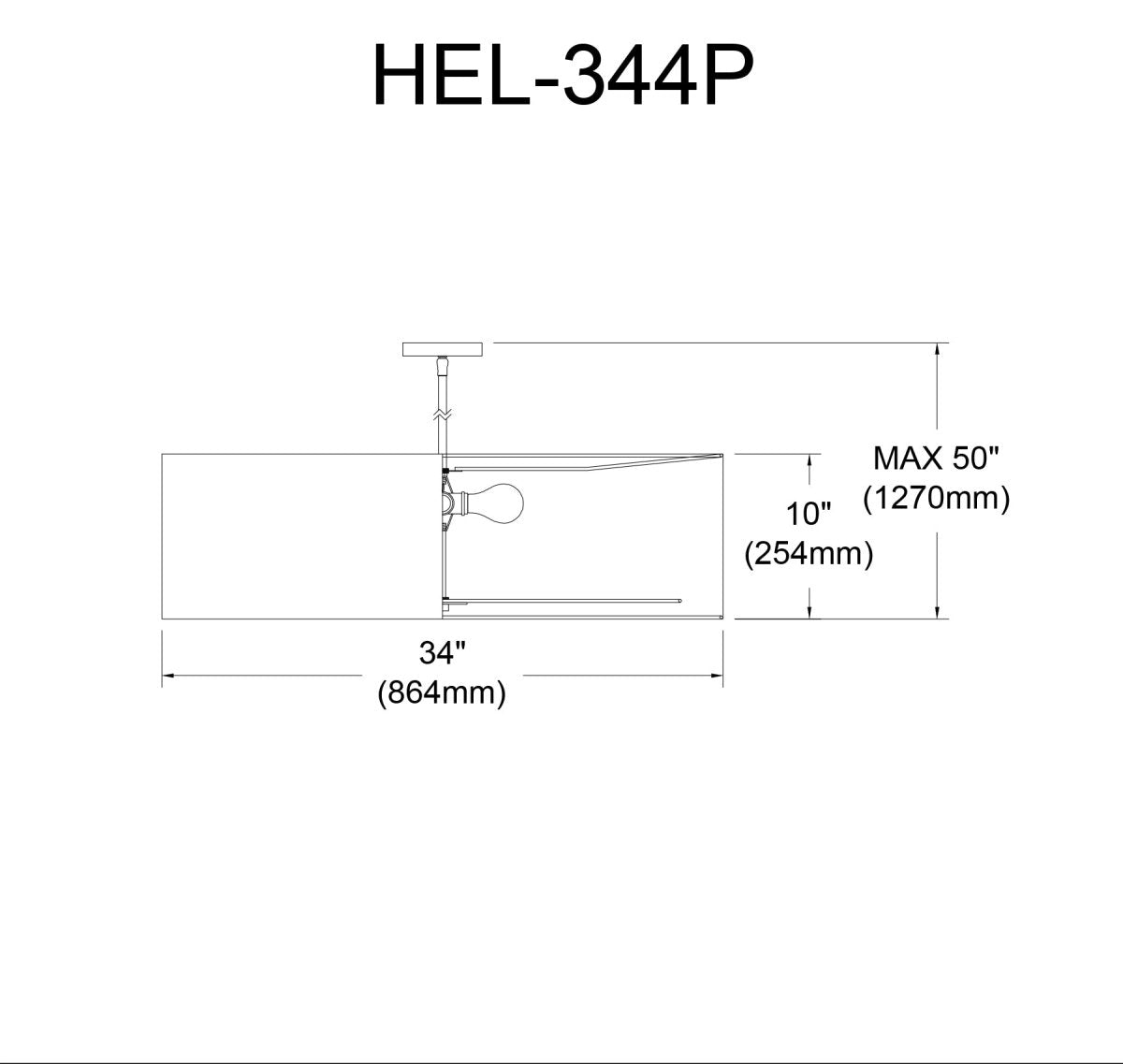 Suspension Helena - Noir mat Noir 30" by Dainolite | Luminaires & cie