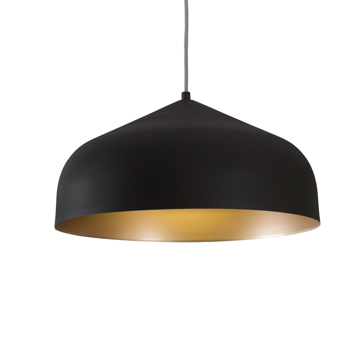 Suspension Helena Noir / Or, Diffuseur blanc acrylique – Kuzco Lighting