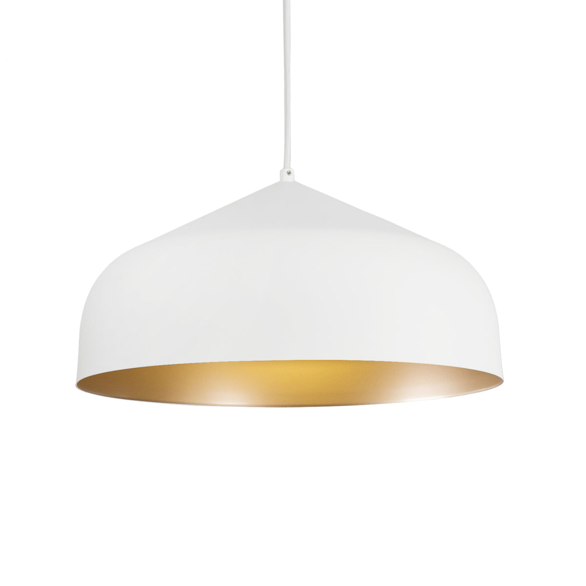 Suspension Helena Blanc / Or, Diffuseur blanc acrylique – Kuzco Lighting
