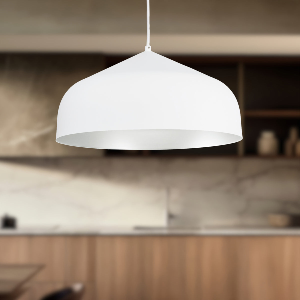 Suspension Helena Blanc / Argent, Diffuseur blanc acrylique – vue 2