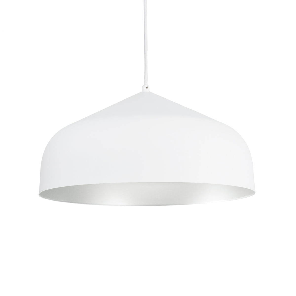 Suspension Helena Blanc / Argent, Diffuseur blanc acrylique – Kuzco Lighting