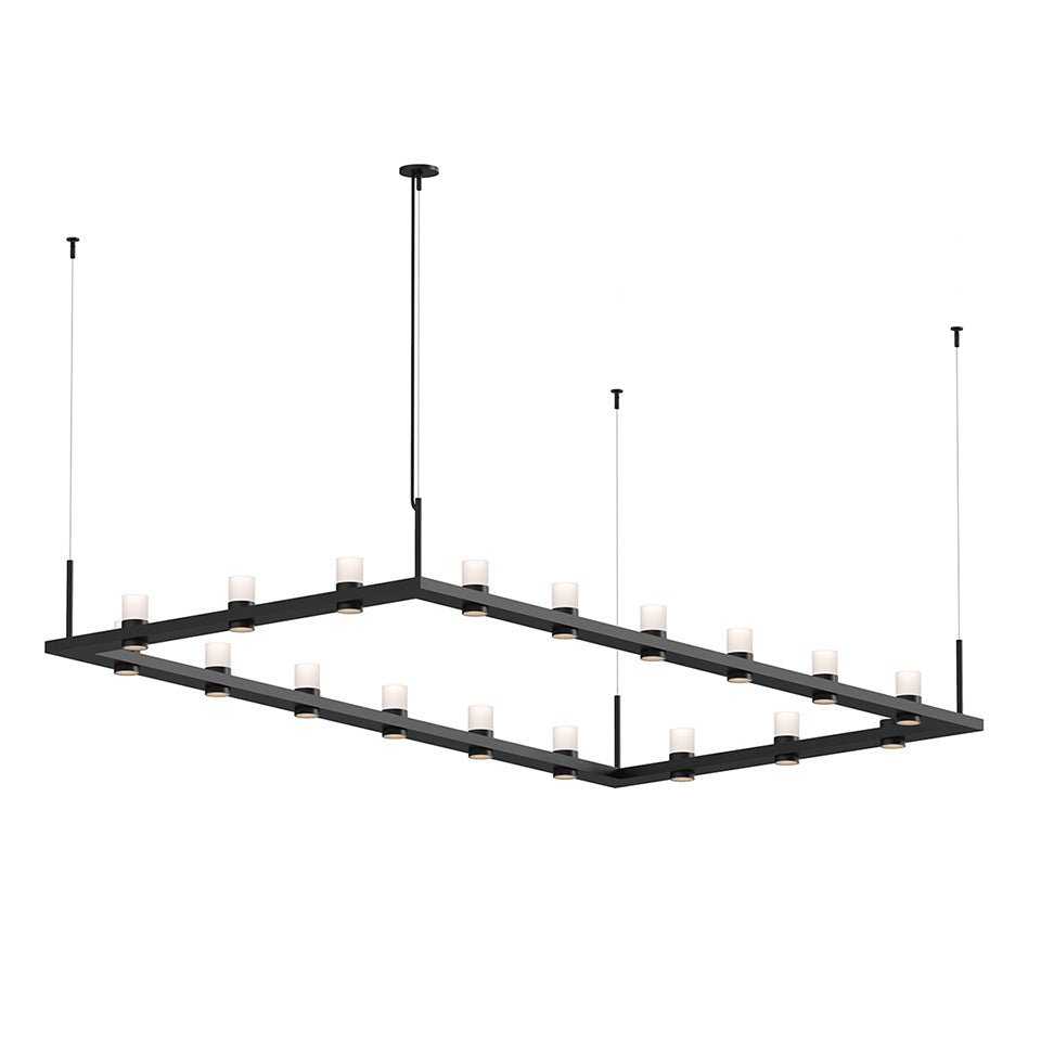 Suspension Intervals rectangle - Cylindre gravé by Sonneman | Luminaires & cie