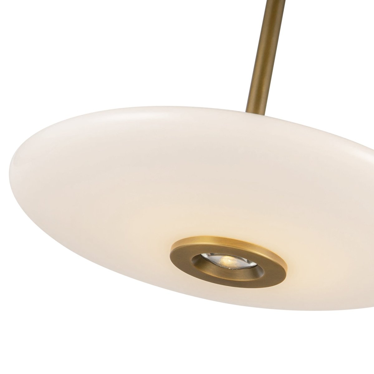 Suspension Kyoto - Vintage en laiton / verre opal brillant by Kuzco Lighting | Luminaires & cie