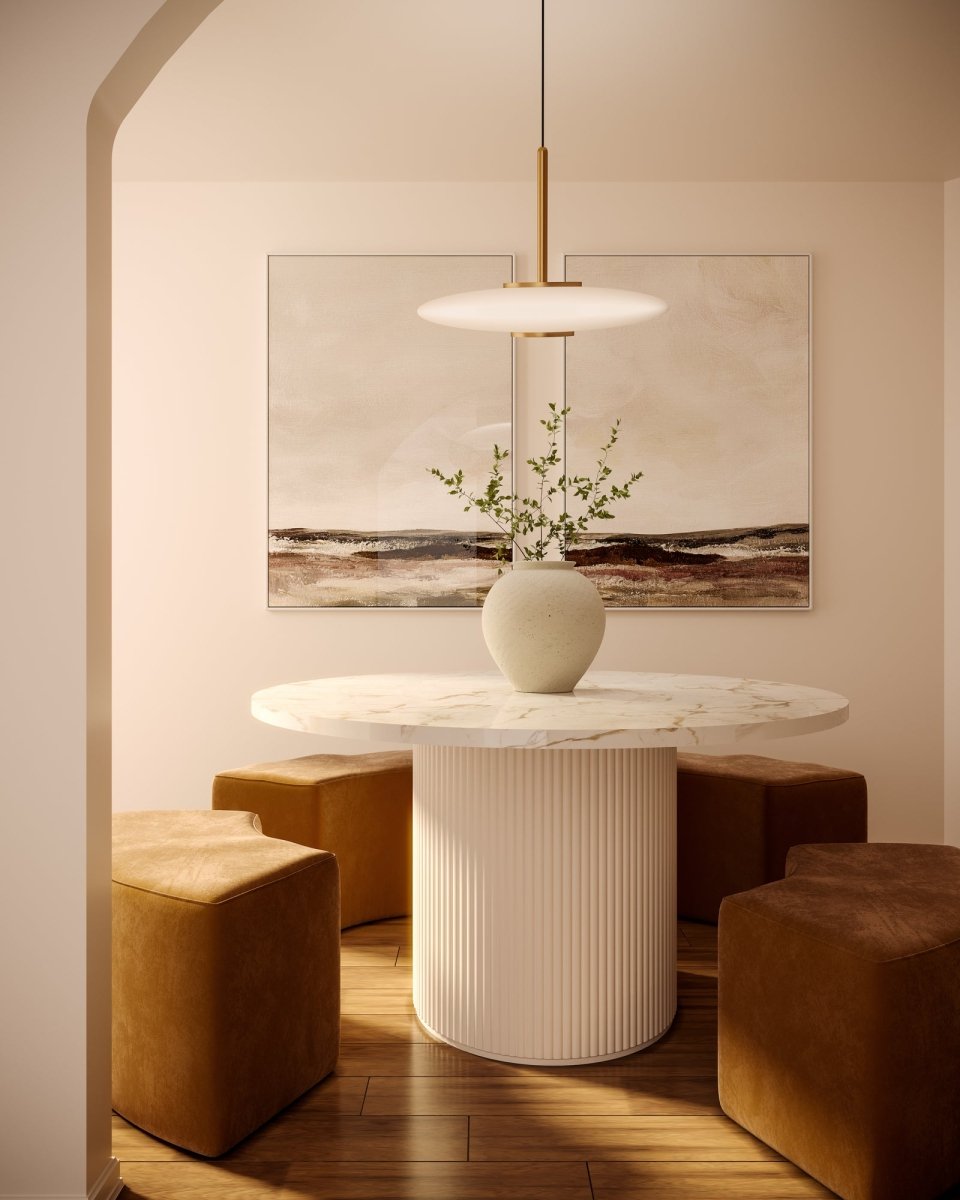 Suspension Kyoto - Vintage en laiton / verre opal brillant by Kuzco Lighting | Luminaires & cie