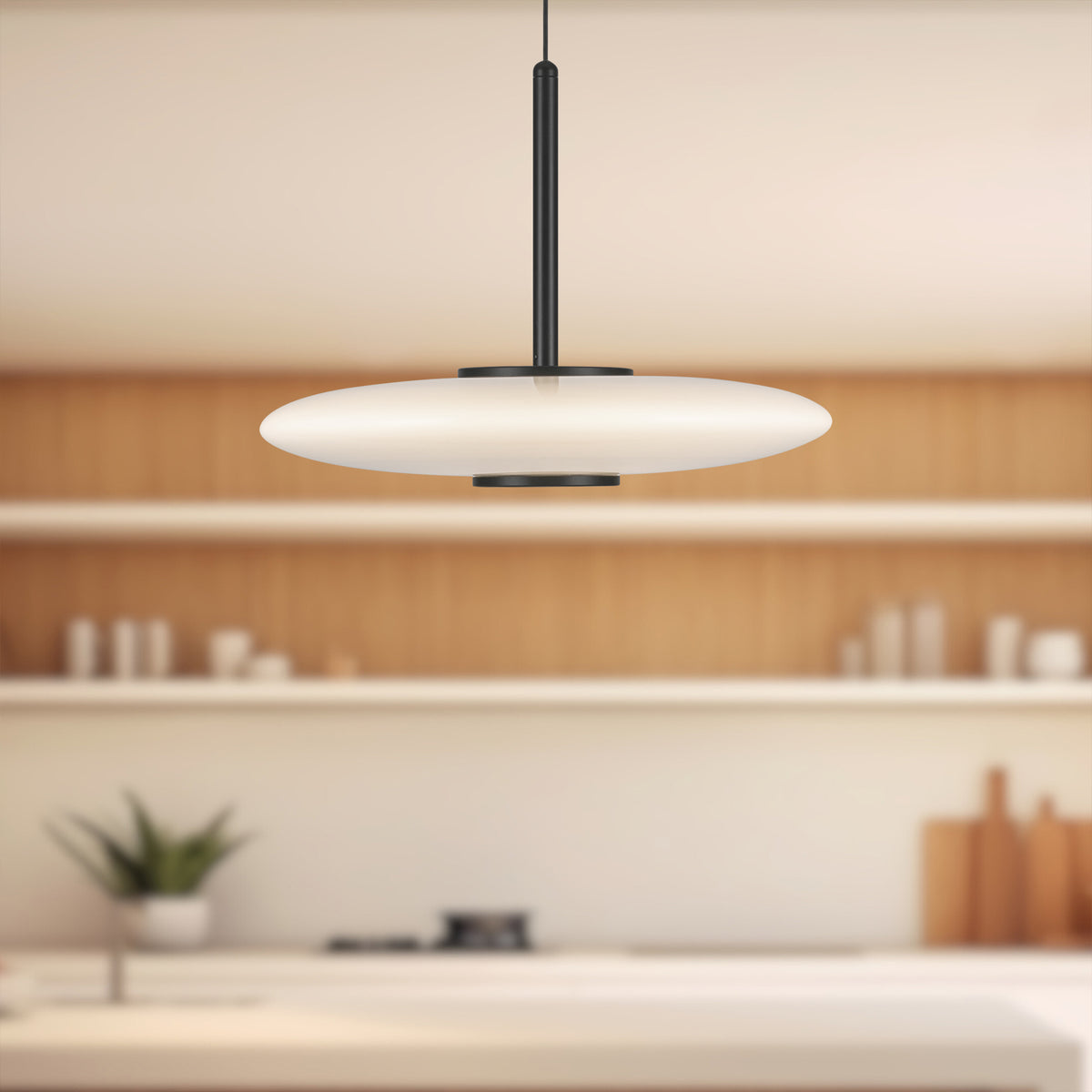 Suspension Kyoto Noir / Verre opale – vue 4
