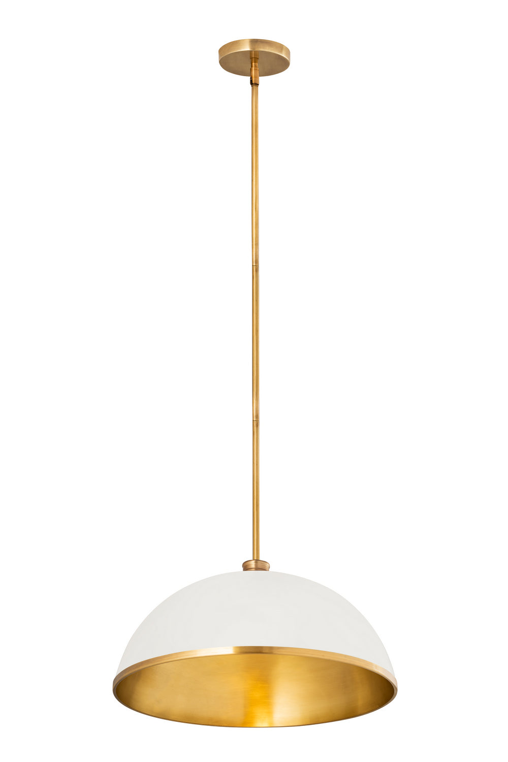 Suspension Landry Blanc mat + Laiton bruni, 20" – vue 3