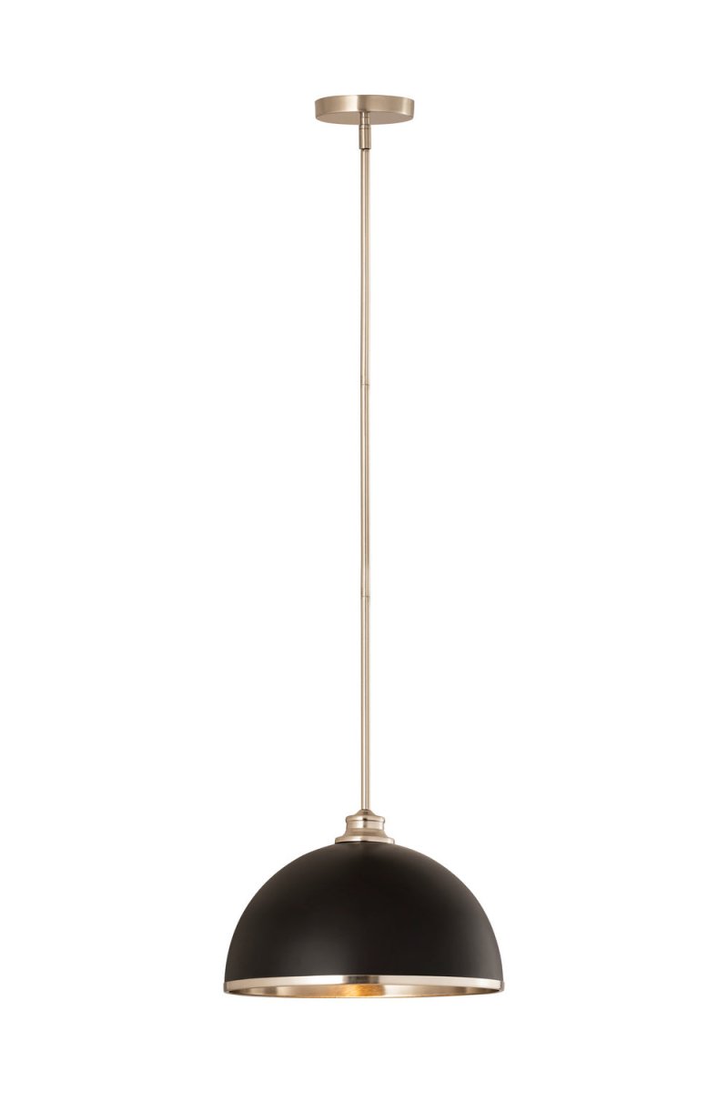 Suspension Landry - Noir mat + Nickel brossé 14" by Z-Lite | Luminaires & cie
