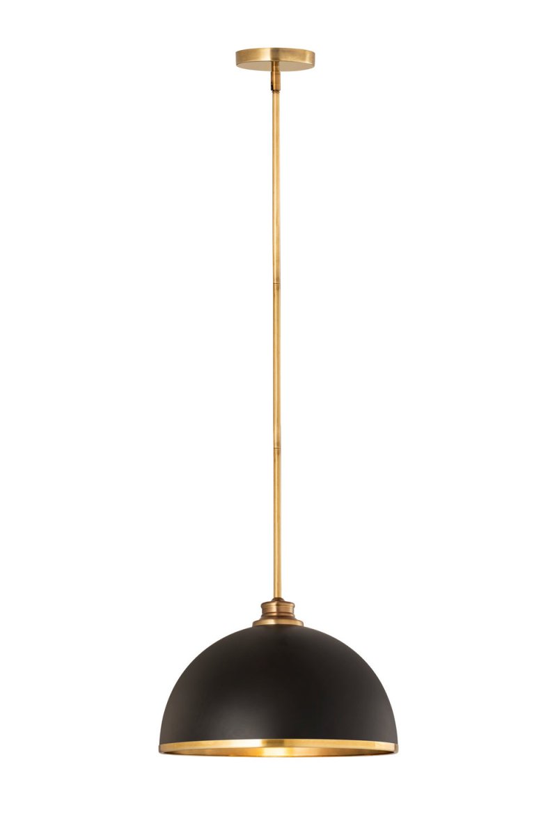 Suspension Landry - Noir mat + Laiton bruni 14" by Z-Lite | Luminaires & cie