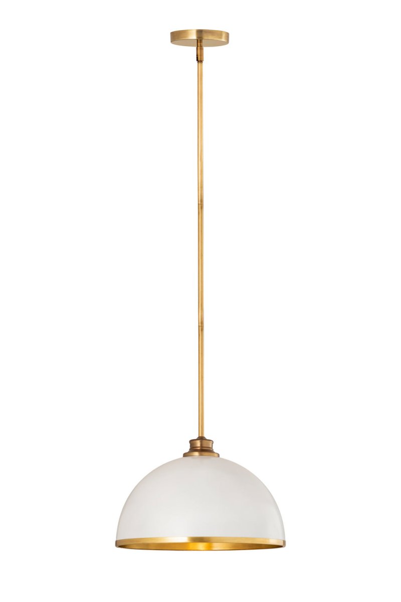 Suspension Landry - Blanc mat + Laiton bruni 14" by Z-Lite | Luminaires & cie