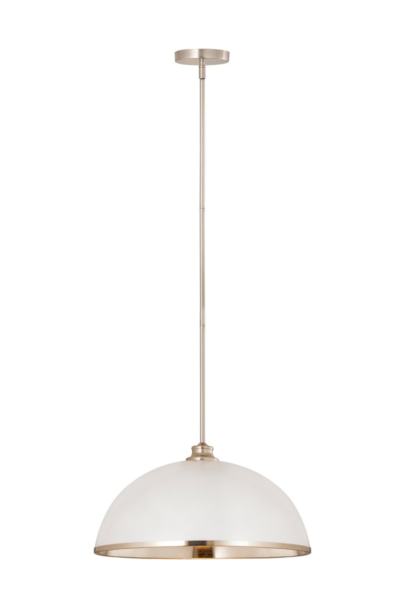 Suspension Landry - Blanc mat + Nickel brossé 20" by Z-Lite | Luminaires & cie