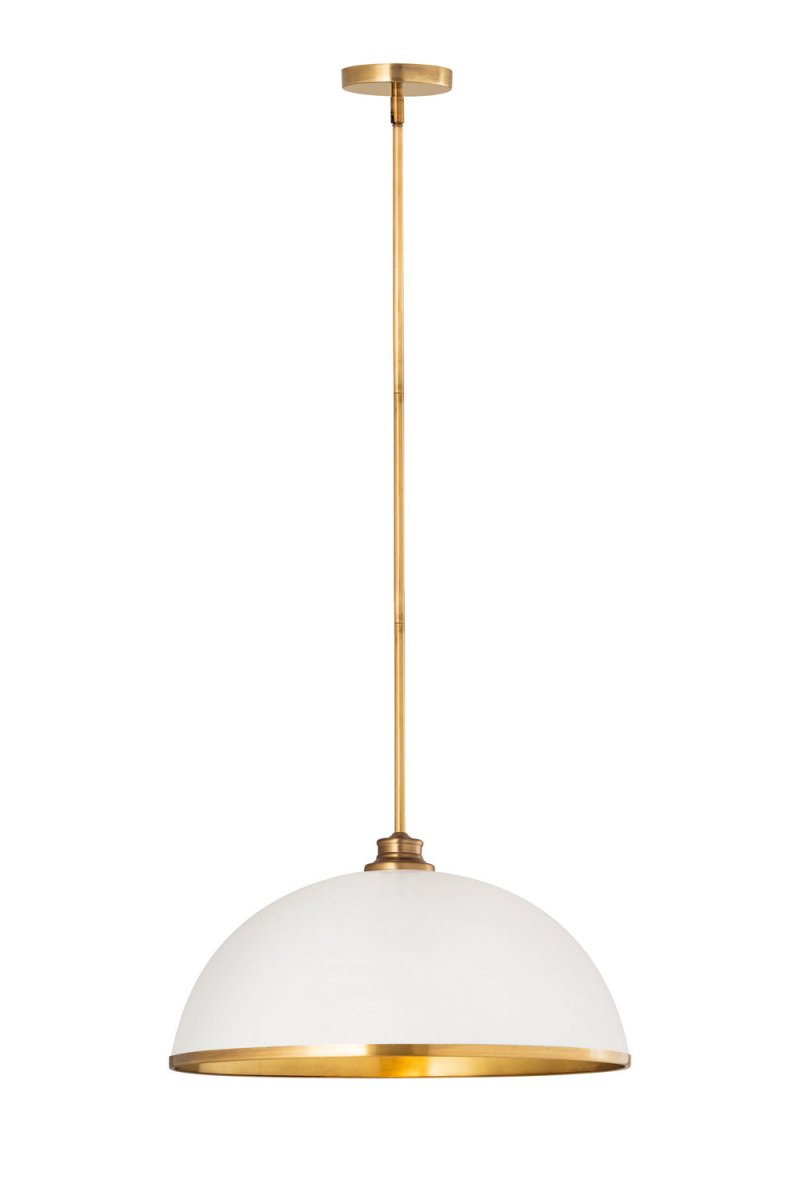 Suspension Landry - Blanc mat + Laiton bruni 20" by Z-Lite | Luminaires & cie