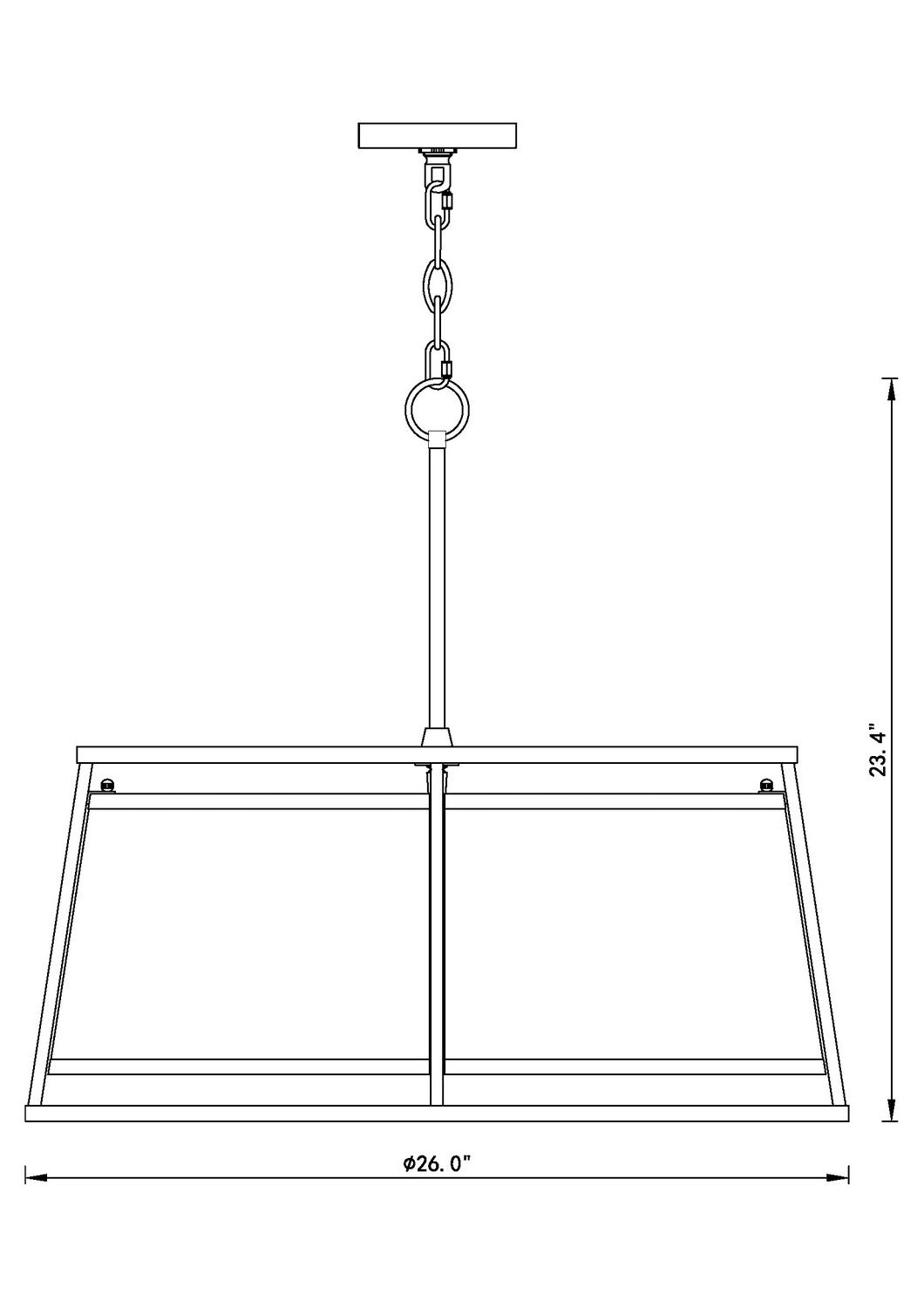 Suspension Lenyx Pendant Laiton frotté, 26" – vue 6