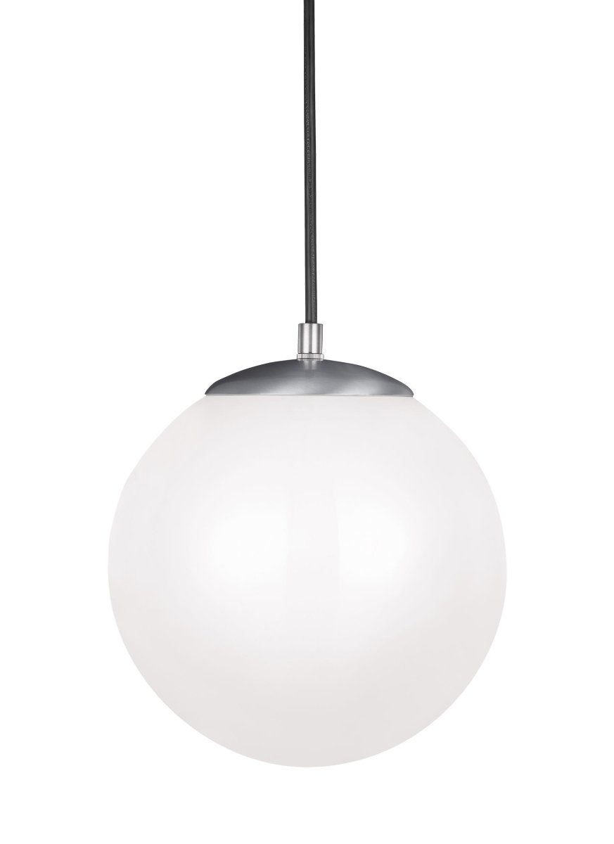 Suspension Leo - Hanging Globe M - Aluminium satiné Module DEL intégré by Visual Comfort Studio | Luminaires & cie