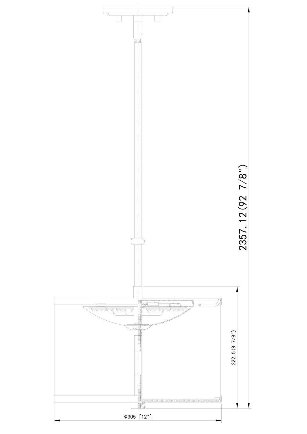 Suspension Linden Nickel brossé, 12" – vue 6