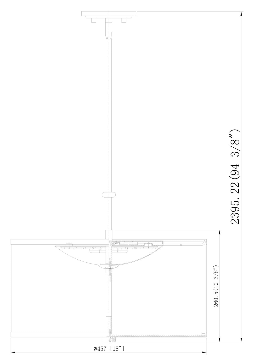 Suspension Linden Nickel brossé, 18" – vue 6