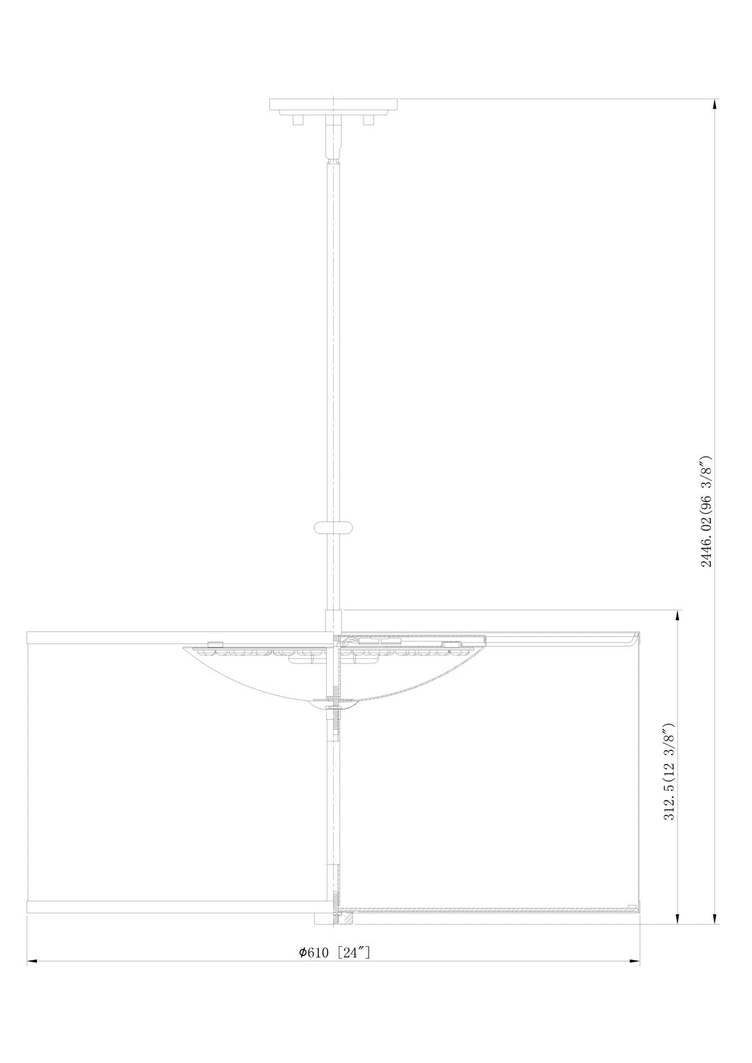 Suspension Linden Nickel brossé, 24" – vue 6